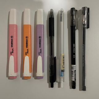 Pens and Highlighters (take all in the photo)