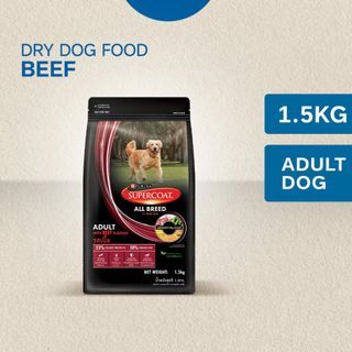Purina Supercoat 1.5kg -  Beef-Based Dry Dog Food for Adult