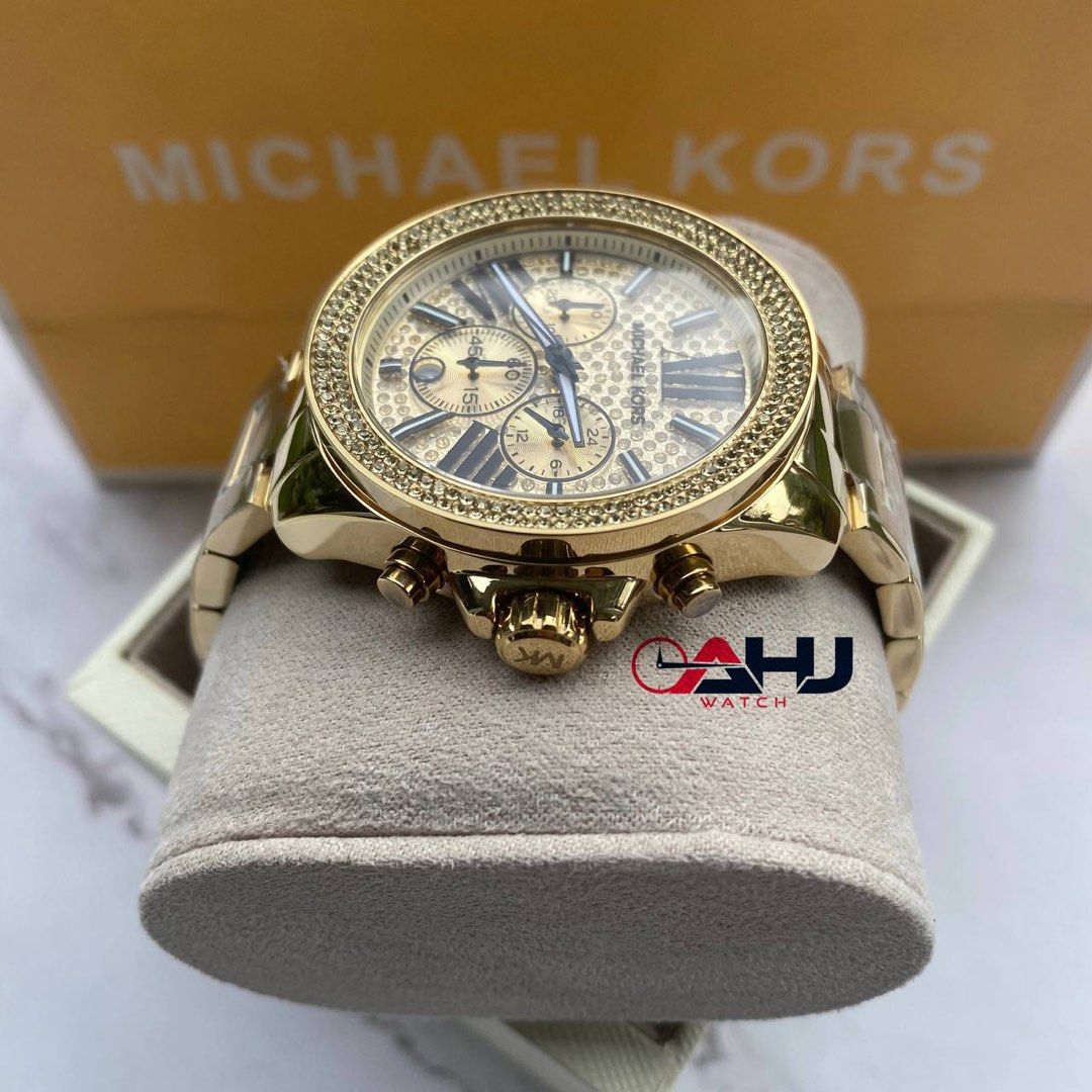 Chronograph crystal pave dial ladies watch hotsell