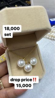 Real Southsea Pearl Earring & Pendant Necklace