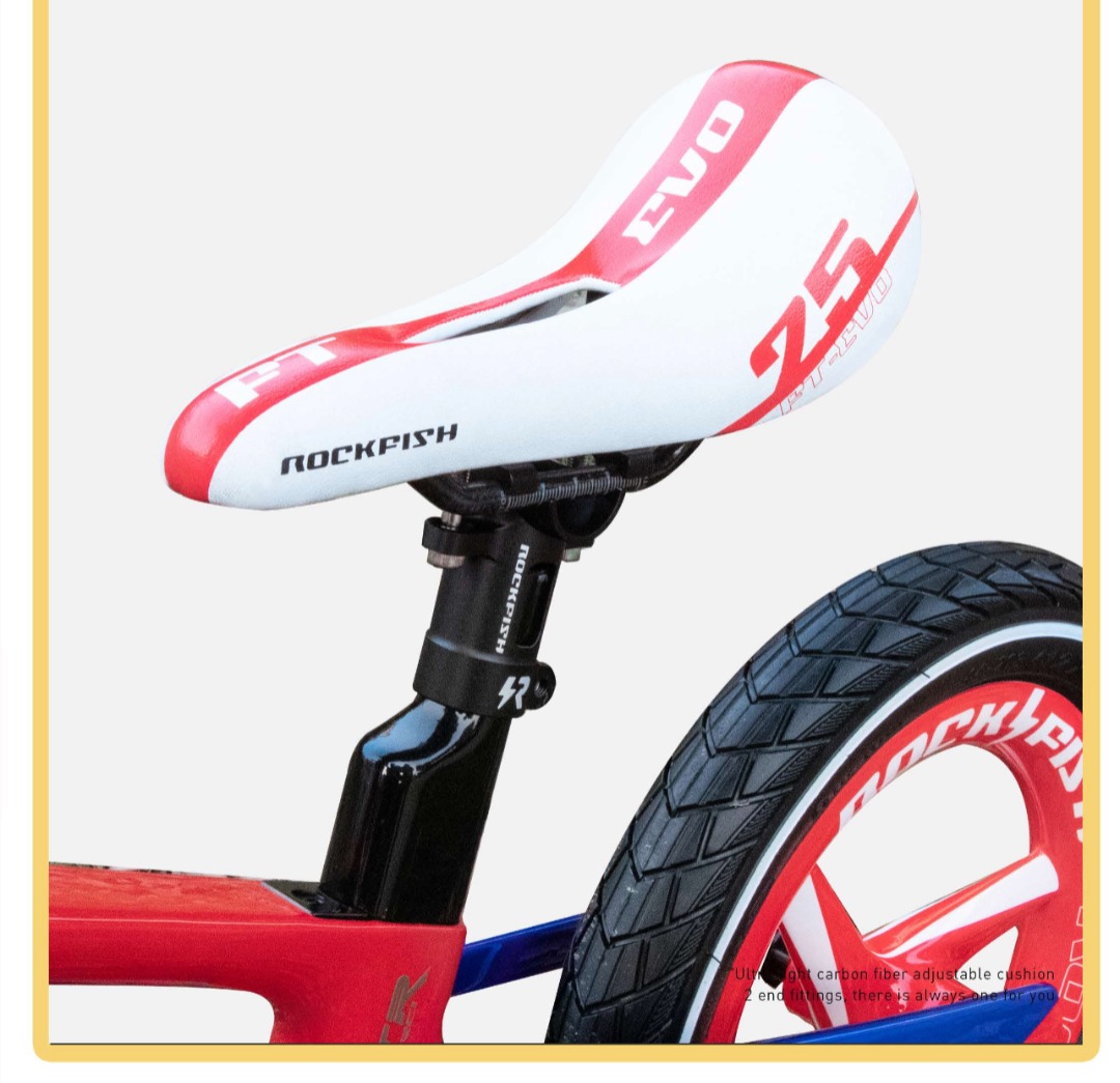 Rockfish FT-EVO-25 Carbon Fiber Slide Rail Balance Bike Saddle 12 inch Push  Bike Seat Cushion Adjustable Children's Bike Seat - AliExpress