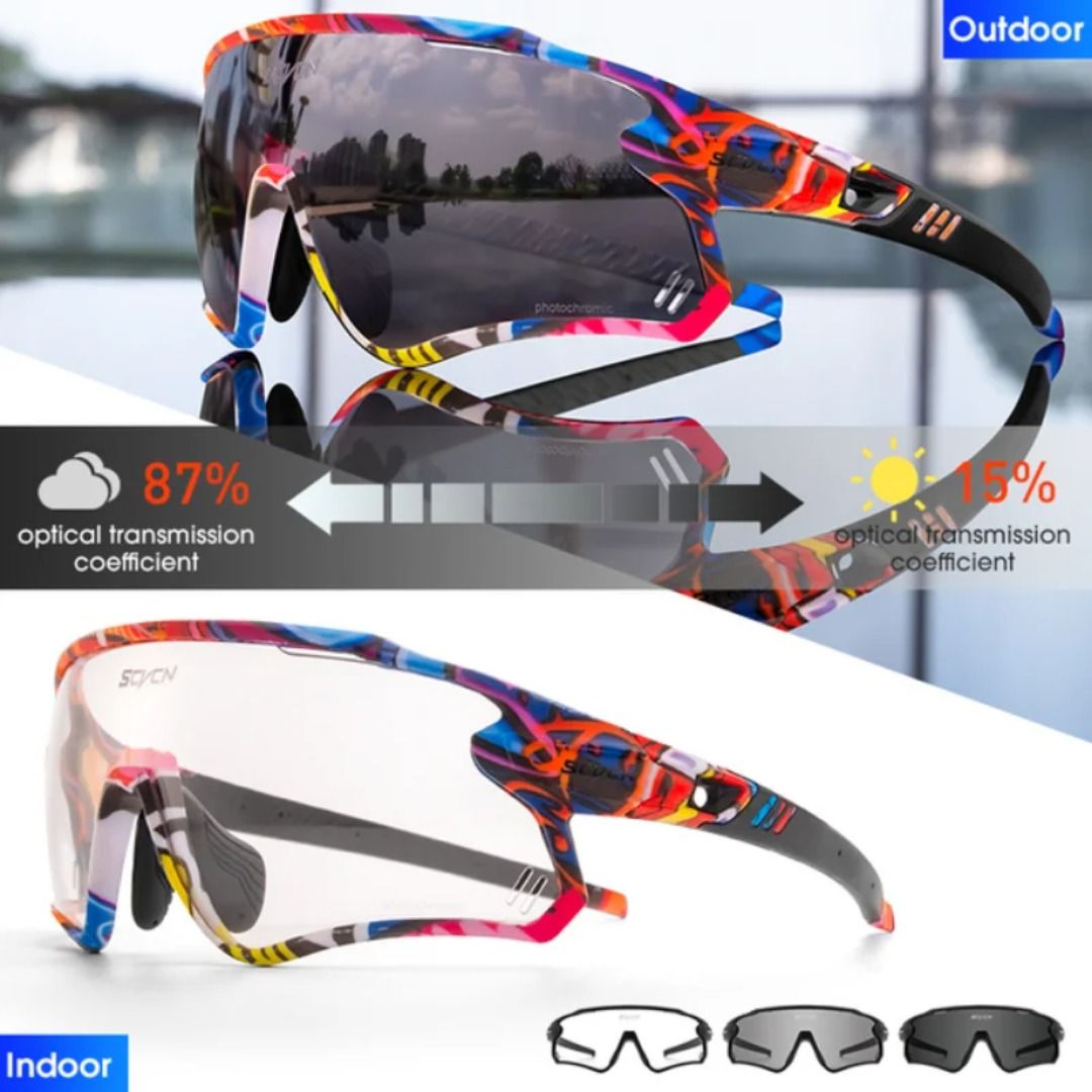SCVCN Cycling Glasses Bike Sunglasses Men UV400 Eyewear Sports MTB Outdoor Goggles Bicycle Women