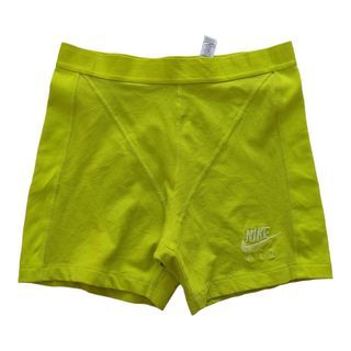 Size 28-32, Nike Women's Sportswear Air Ribbed Bike Legging Short Atomic/Neon Green