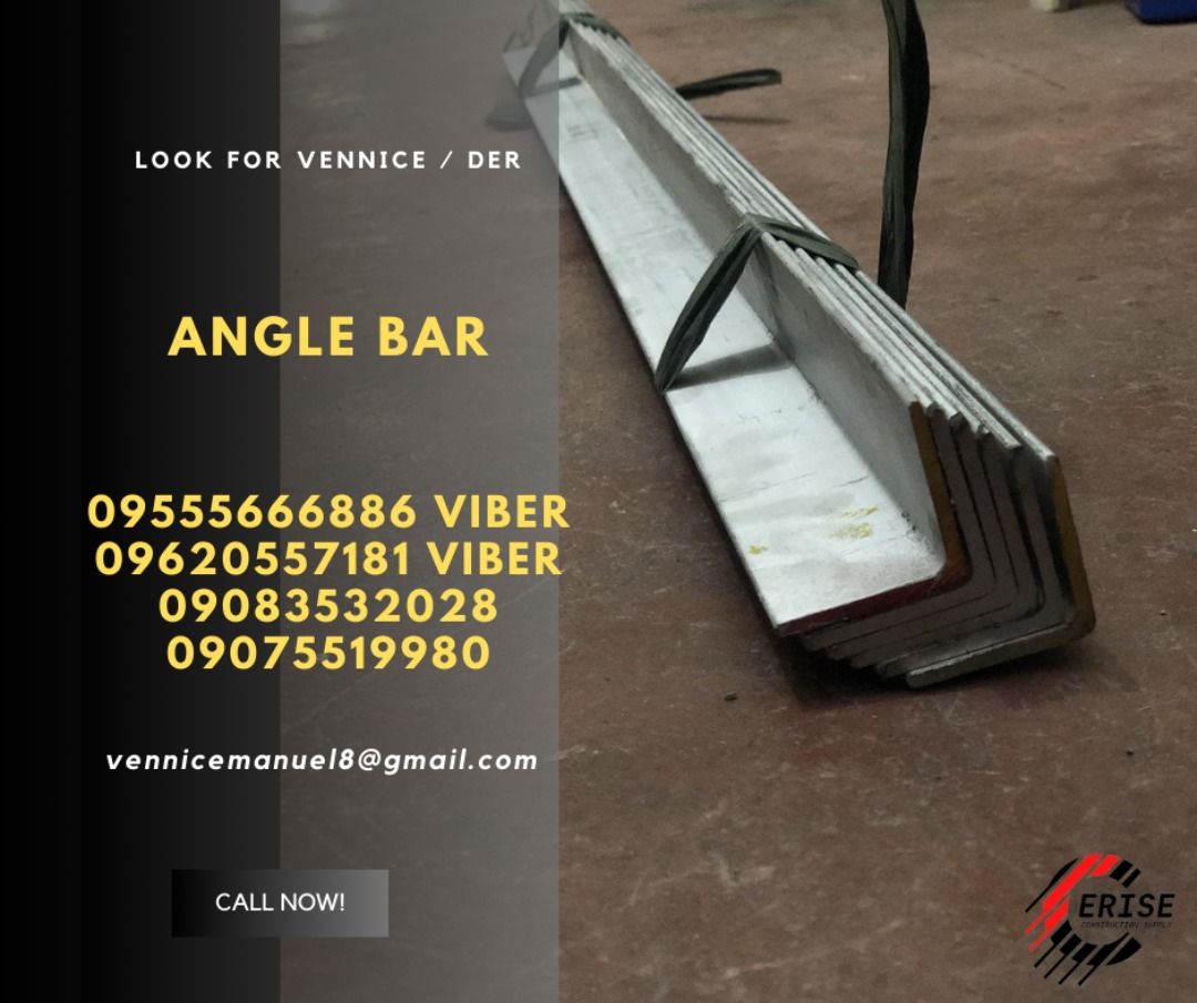 Stainless Angle bar (Category: Construction & Building Materials) located in Manila. Submitted by vlmhardwarevennice (Listing ID 1294288747, Image 1). Description: CERISE CONSTRUCTION SUPPLY Look for vennice Office located at 1147ALORENZO ST ABAD SANTOS TONDO MNL satellite office at imus cavite.
