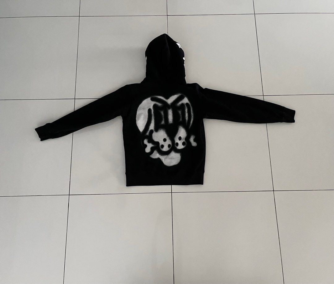 Supreme Bone Zip Up Sweatshirt Men s Fashion Tops Sets Hoodies on Carousell