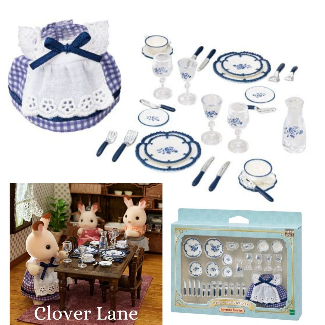 Sylvanian Families Navy Rose Tableware Set Exclusive Doll House Furniture Accessories Miniature Toy (Category: Kids Toys) located in Quezon City. Submitted by cloverlaneph (Listing ID 1294351388, Image 1). Description: Stock Availability and Order Form: https://cloverlaneph.myshopify.com/ On Hand in Manila, Ready to Ship Brand New and Sealed Exclusive and Limited Edition Authentic Sylvanian Families from Japan It is a chic and beautfilly painted 