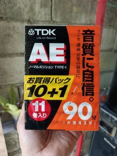 TDK Audio Blank Cassette Tape AE 90 Minutes, 11 Roll Pack [AE – 90x11G]