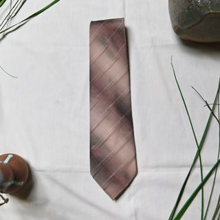 Kai Long Gray/Brown Handmade Silk Tie