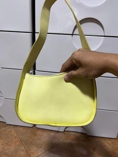 The Row Women's Yellow Half Moon Leather Shoulder Bag