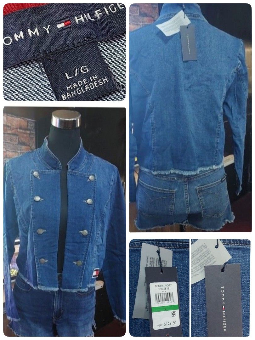 Tommy Hilfiger Denim Jacket Crop Top (Category: Coats, Jackets and Outerwear) located in Manila. Submitted by ltprime20270979 (Listing ID 1273226719, Image 1). Description: TOMMY HILFIGER Denim Jacket Crop Top / Labels and Tags Attached Material: 100% Cotton.