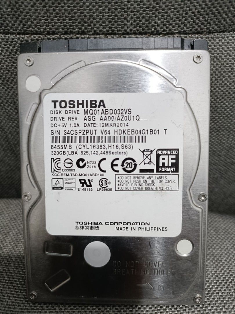 3PCS 320GB TOSHIBA - HARD DRIVE DISK EXTERNAL (Category: Hard Disks & Thumbdrives) located in Caloocan City. Submitted by rhenjoseph75954 (Listing ID 1294345573, Image 1). Description: 2 TOSHIBA 320GB 1 SDD 120GB.