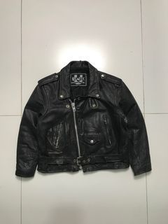 Unik international unisex black biker/motorcycle genuine cow skin leather | size 20 or XS