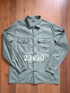 Uniqlo Military/Work Wear Button Down Longsleeves (Olive Green)