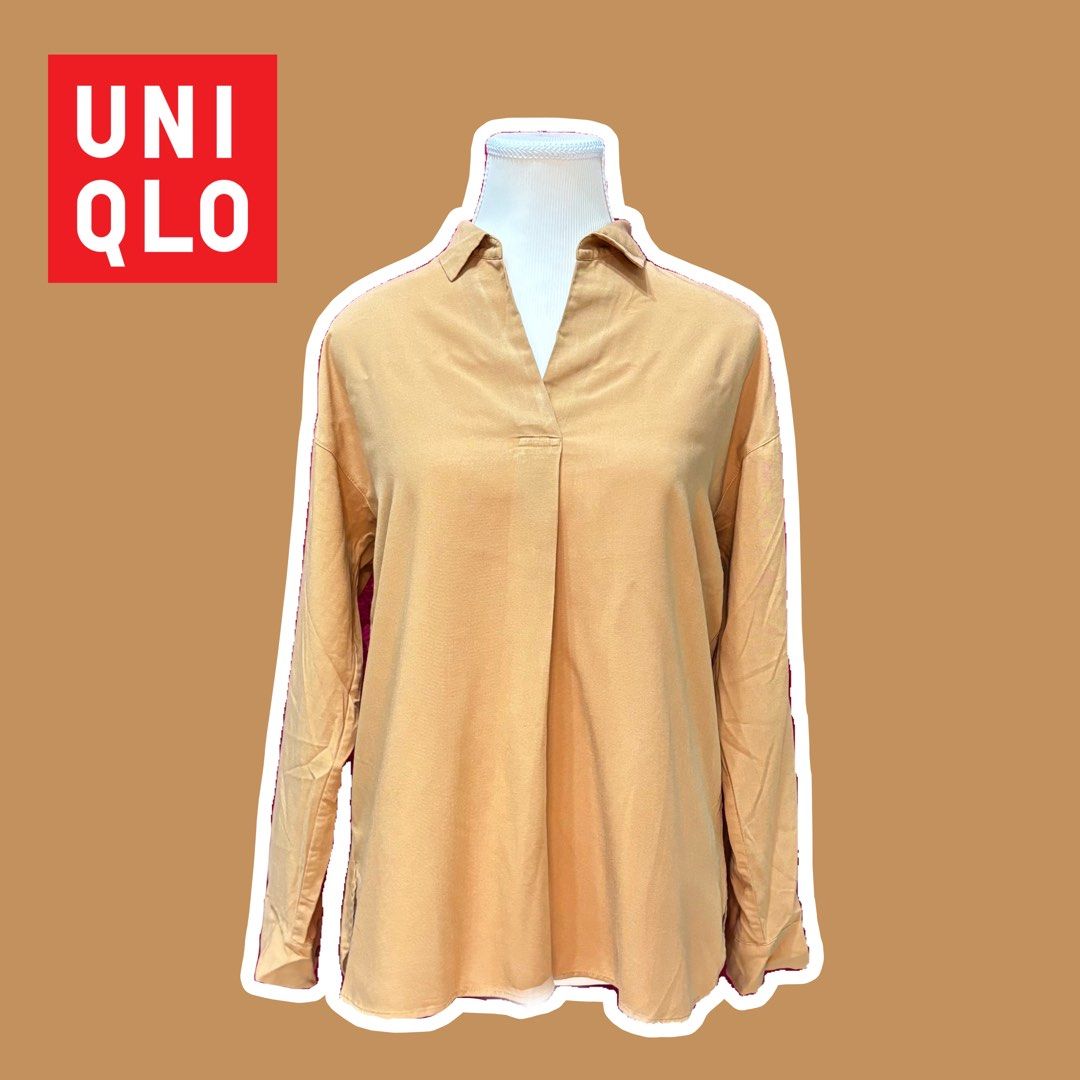Uniqlo Linen Blend Skipper Collar Blouse, Women's Fashion, Tops, Blouses on  Carousell