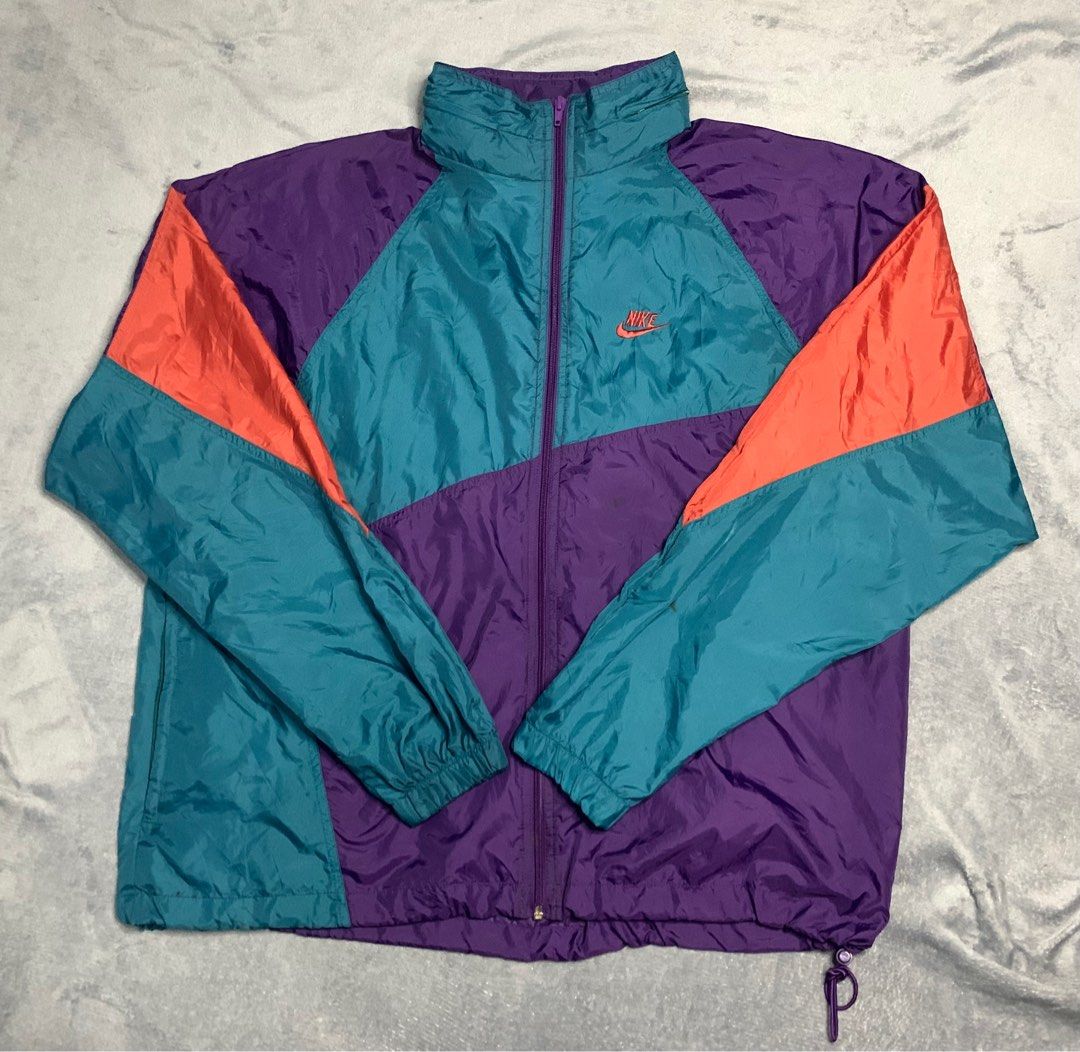 Vintage 90 s Nike Tri Color Gray Tag Windbreaker Track Jacket TEAL PURPLE RUST Mens Details Excellent Condition Color rate 9.5 10 Size XLarge No Flaws 2 499 Men s Fashion Coats Jackets and Outerwear o...