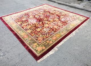 Vintage Persian Floral Silk Rug, Carpet