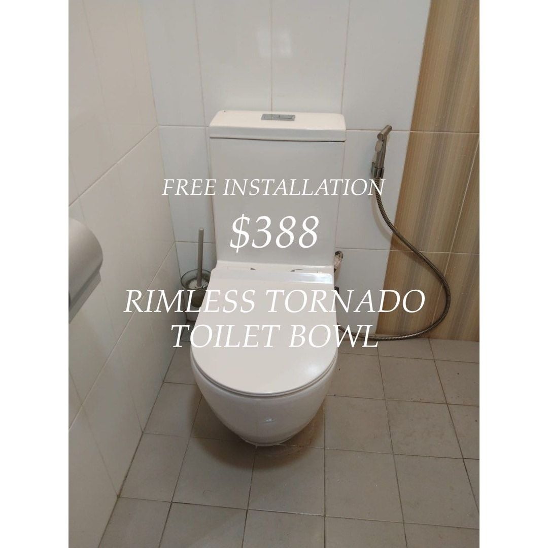 VORTEX Tornado Flushing Rimless WC Toilet Bowl Supply & Install Pan