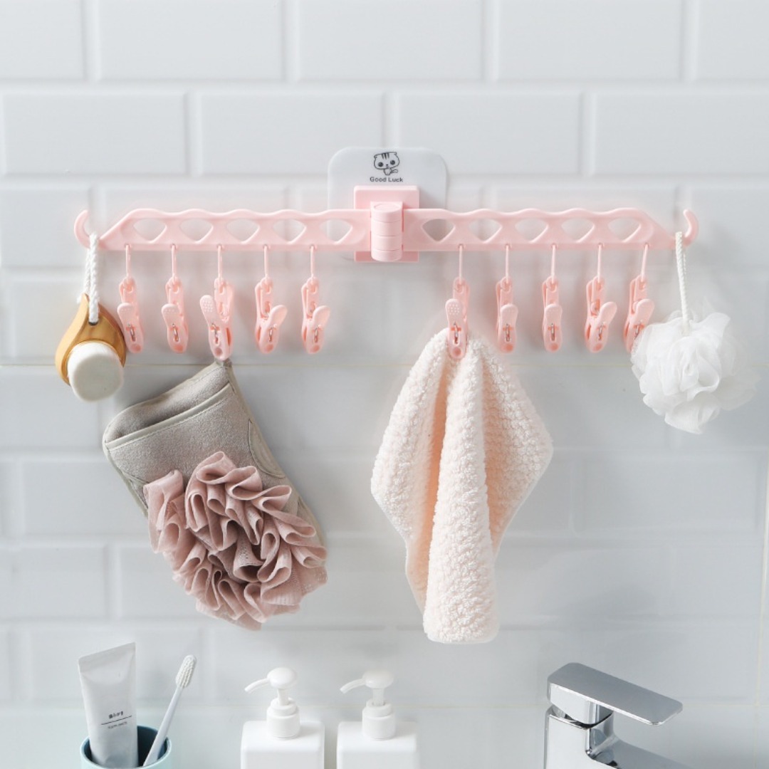 Wall Mounted Laundry Kitchen Bath Hanging Hook Pins Adjustable Hook Pin ...