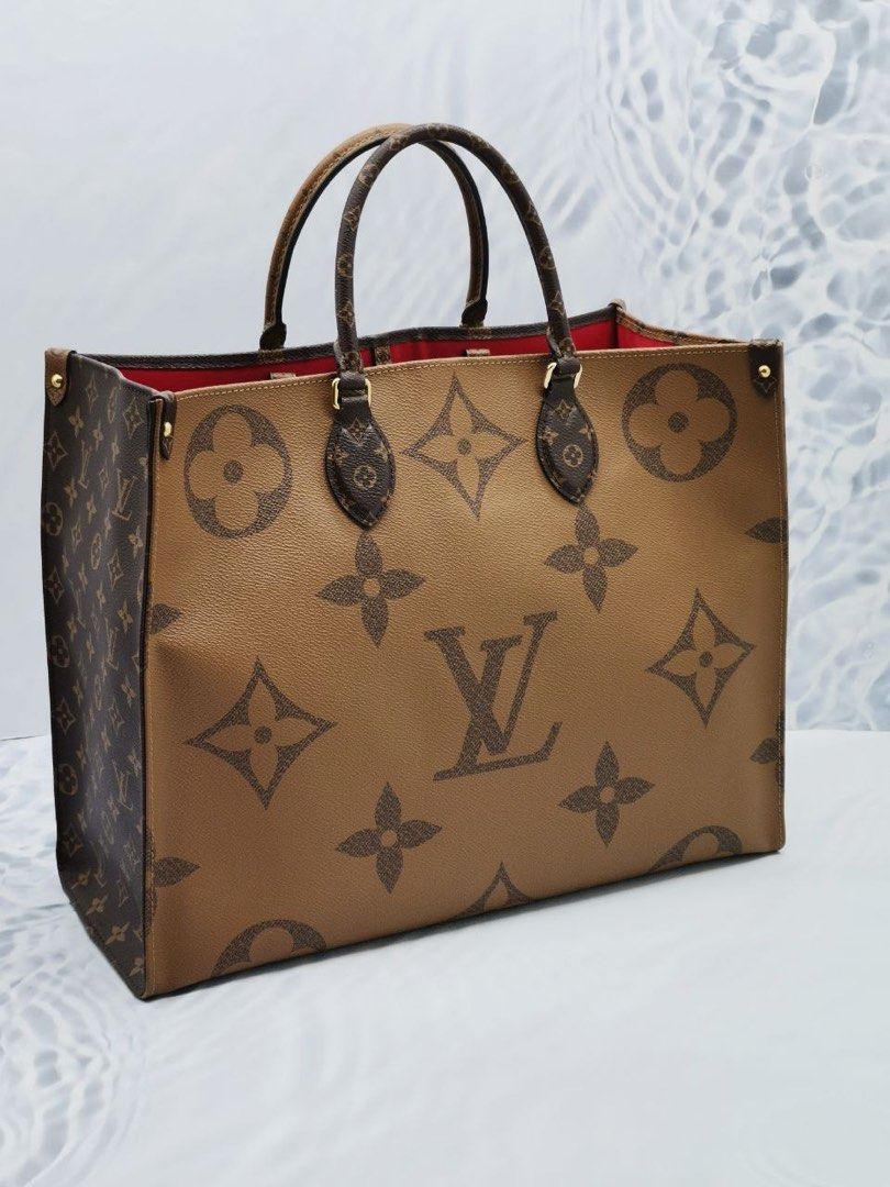 2019 LOUIS VUITTON ON THE GO GM TOTE HANDLE BAG IN BROWN MONOGRAM REVERSE FULL SET Women s Fashion Bags Wallets Tote Bags on Carousell