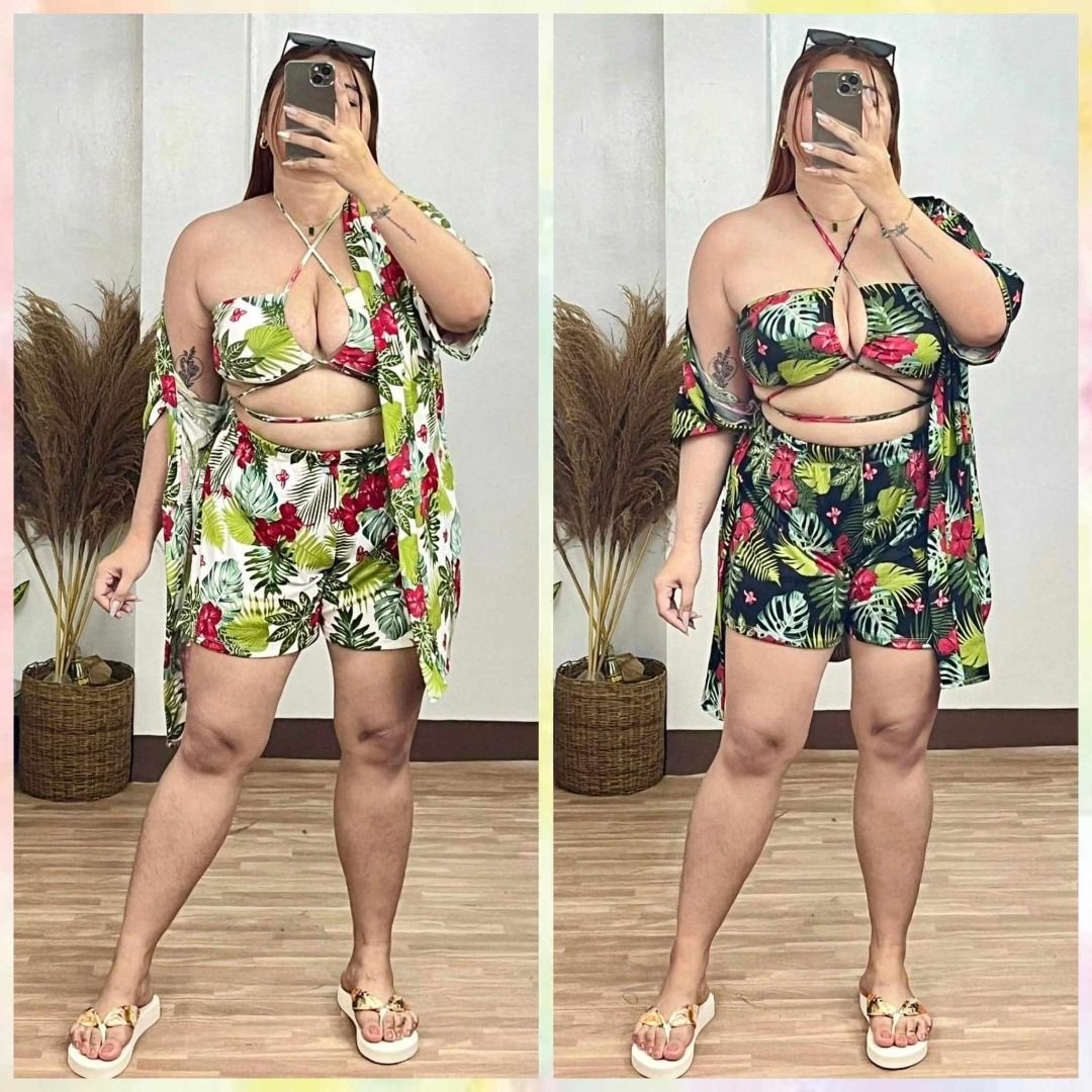 Plus size swim shorts and top top