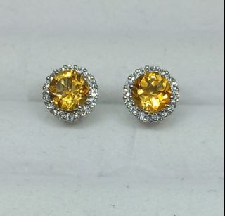 7mm Unheated Brazil Citrine  S925 Sterling Silver