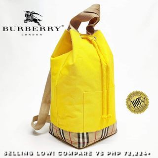 💯% Authentic BURBERRYS®️ Perfume Vintage Nova Check One-Shoulder Nylon Bucket Backpack Bag - RARE Style