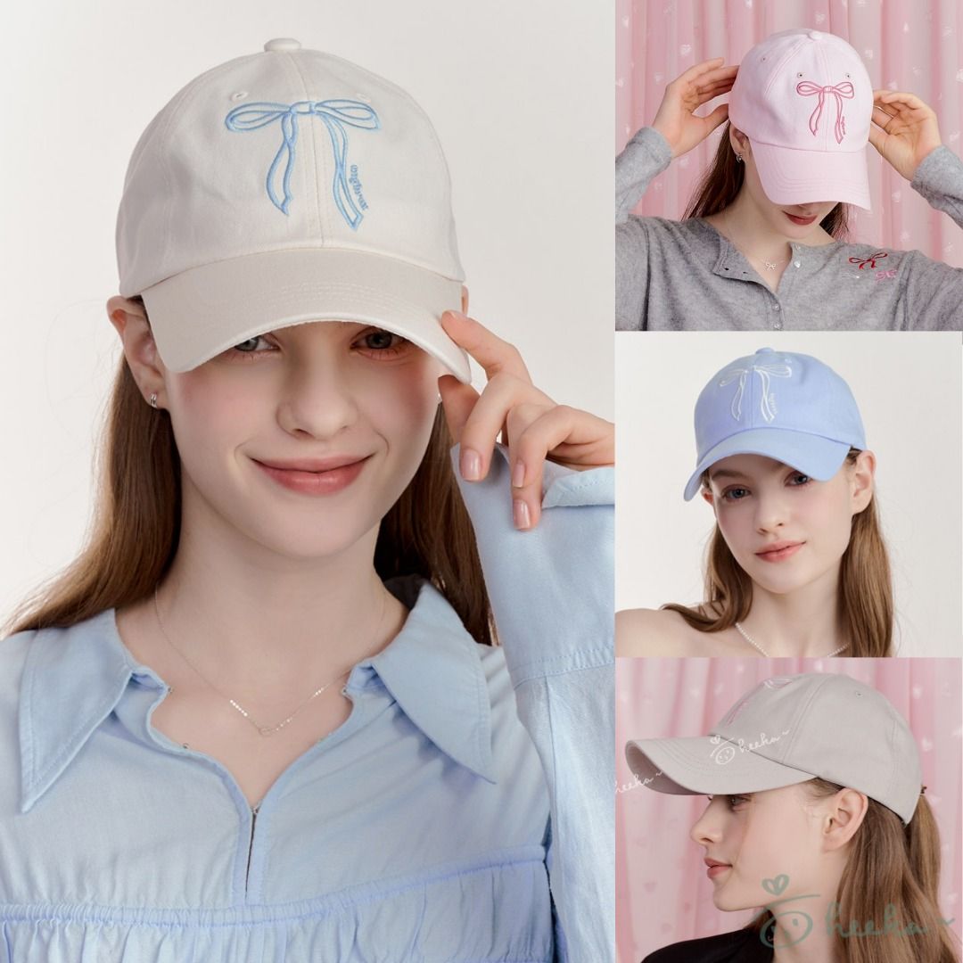 韓國代購] ENGBROX deary ribbon ball cap, 女裝, 手錶及配件