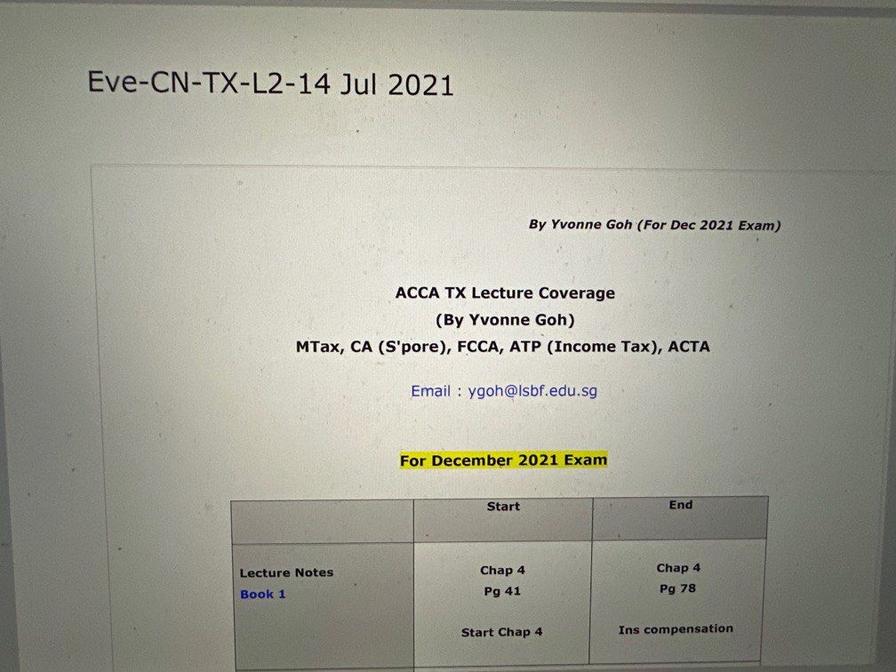 ACCA TX class notes (Category: Everything Else) located in Singapore. Submitted by twinkle1221 (Listing ID 1294486143, Image 1). Description: .