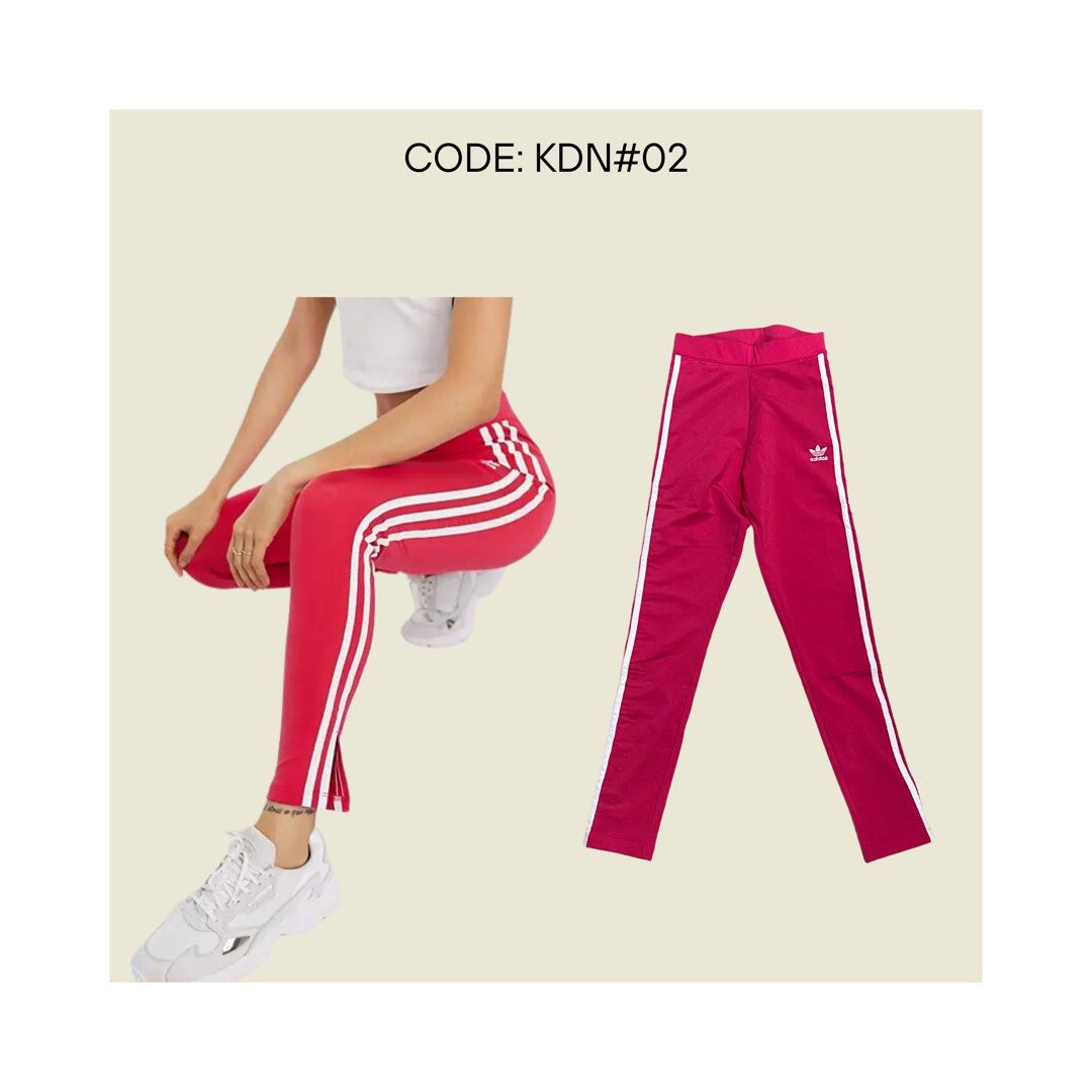 Adidas Originals adicolor three stripe leggings in hot pink