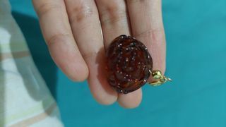 Amber flower pendant (natural tree resin)