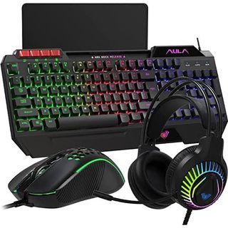 Aula Wind T650 4 in 1 Combo (Membrane Keyboard, Mouse, Headset, and Mousepad