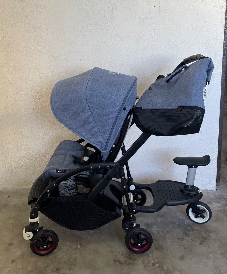with Travel Bag Bugaboo Bee 5 Stroller blue melange bugaboo comfort board bugaboo changing bag blue melange