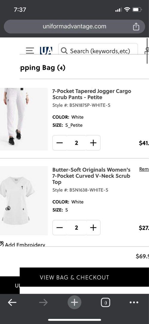 Butter-Soft Originals Women's 7-Pocket Cargo Jogger Scrub Pants