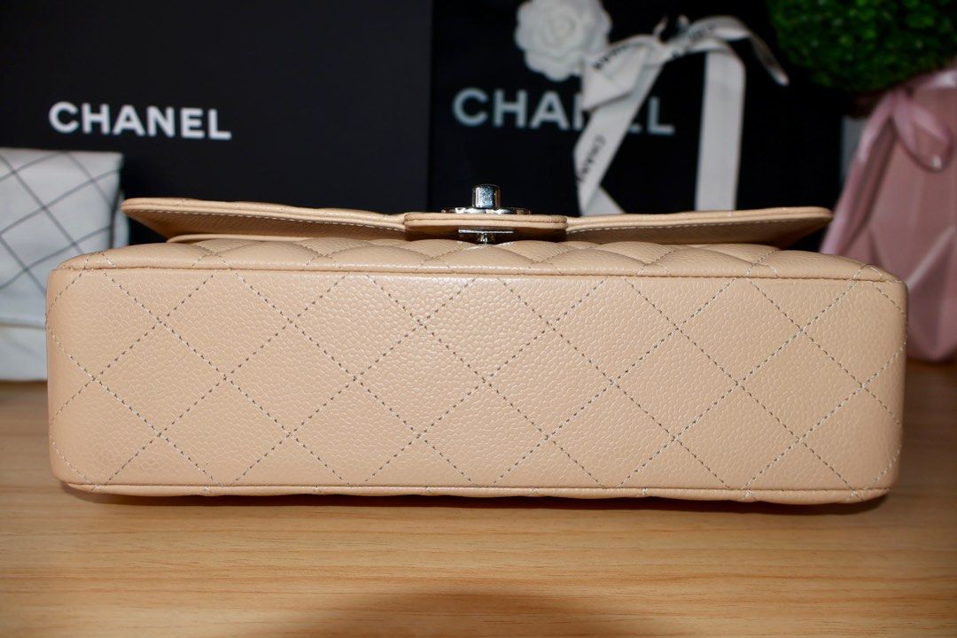 Chanel Double Flap Beige Claire Caviar (Category: Luxury Bags & Wallets) located in Caloocan City. Submitted by thefancy101luxurymanila (Listing ID 1294613106, Image 2). Description: Chanel Double Flap Beige Claire Caviar ✅ Guaranteed authentic 💯 ✅ Brand new. Rank SA ✅ silver hardware ✅ Medium size caviar in beige claire ✅ Microchipped year of purchase: 2023 ✅ Comes in complete inclusions. Box, Paper bag, Dust bag, cloth, certificate of purchase
