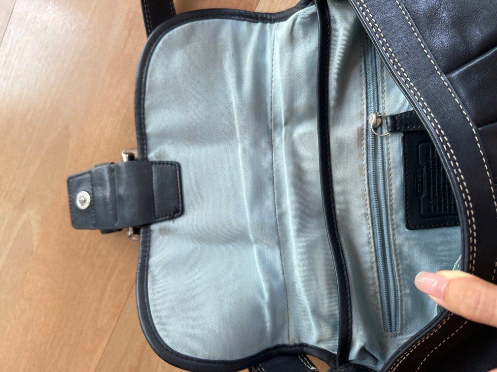 coach black leather pleated soho hobo bag F15204 vintage pinterest