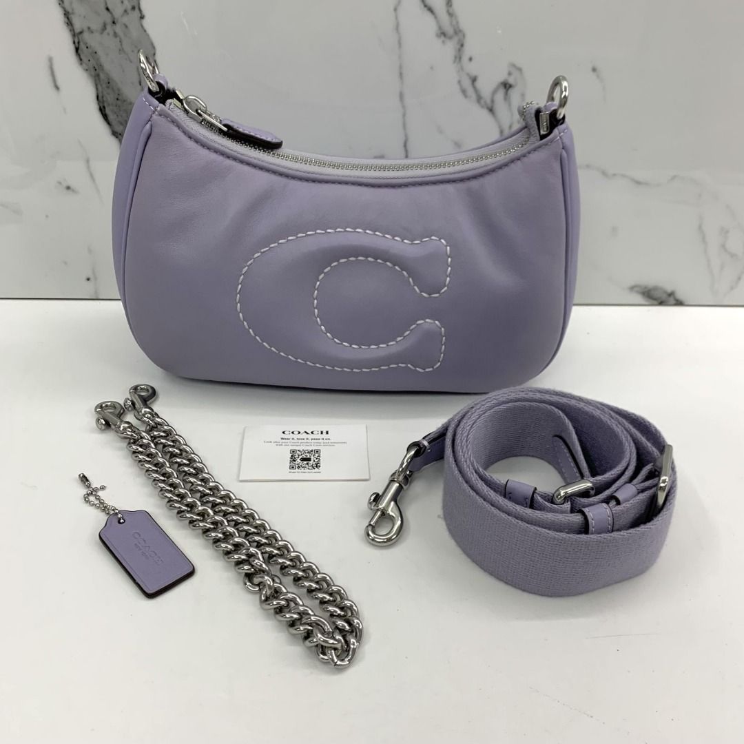 COACH CJ608 TERI PURPLE WITH SIGNATURE QUILTING MIST 2WAY SHOULDER 