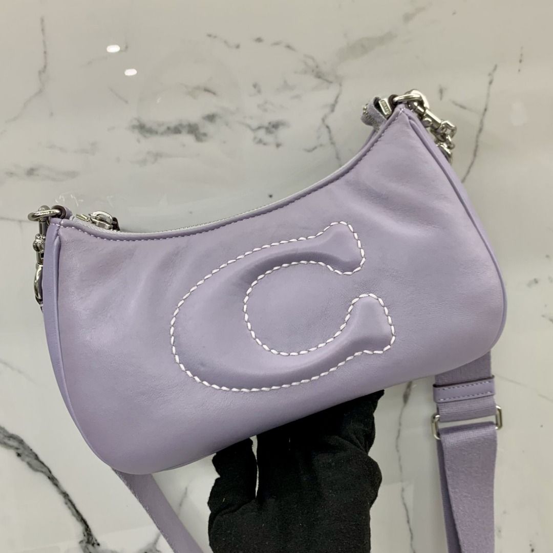 COACH CJ608 TERI PURPLE WITH SIGNATURE QUILTING MIST 2WAY SHOULDER 