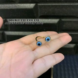 Double eye evil eye ring