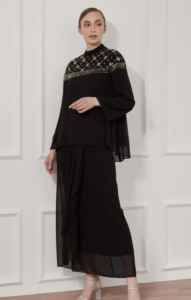 dUCk Kurung Raya 2023 Ikatan Weaved Yoke Set - Luxe Edition in Black ...