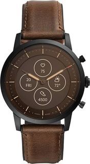 FOSSIL Hybrid Smartwatch HR Collider Dark Brown Leather