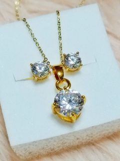 Gold-plated Necklace and Earrings Set