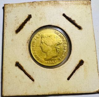 Isabela Gold Coins Set 1861 4-P, 2-P,1-P. Sealed in plastic.