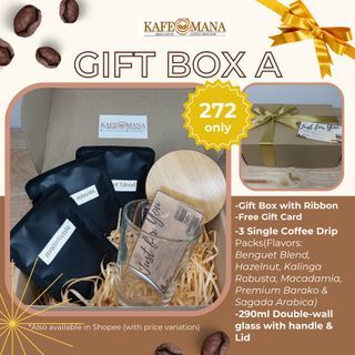 Kafe Mana Coffee Gift Box (Glass Mug with Lid x Coffee Drips)