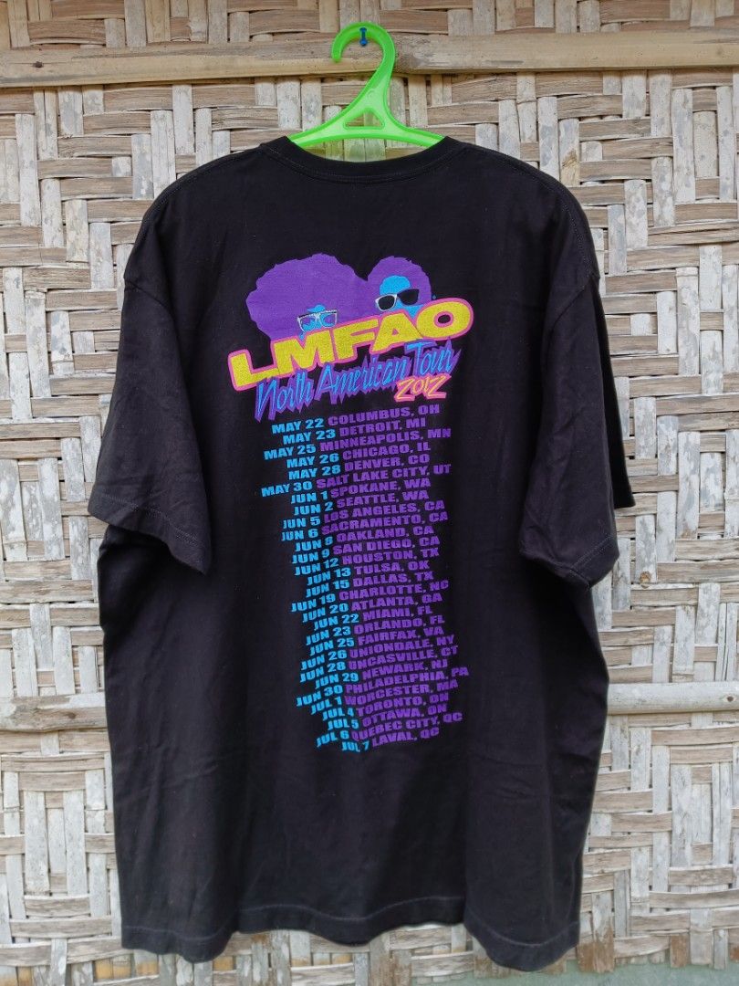 LMFAO 2012 TOUR SHIRT (Category: Tshirts & Polo Shirts ) located in Baybay. Submitted by dathrifted (Listing ID 1294483097, Image 3). Description: LMFAO 2012 TOUR SHIRT XL Width- 24 Length- 32 EXCELLENT CONDITION.