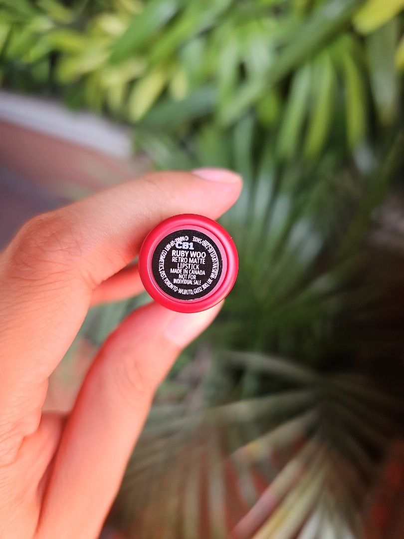 MAC RUBY WOO (Category: Makeup) located in Mandaluyong City. Submitted by hermanamujer (Listing ID 1294488757, Image 2). Description: MAC RUBY WOO AUTHENTIC SWATCHED ONLY NEVER USED ON LIPS RFS: NOT MY KIND OF SHADE.