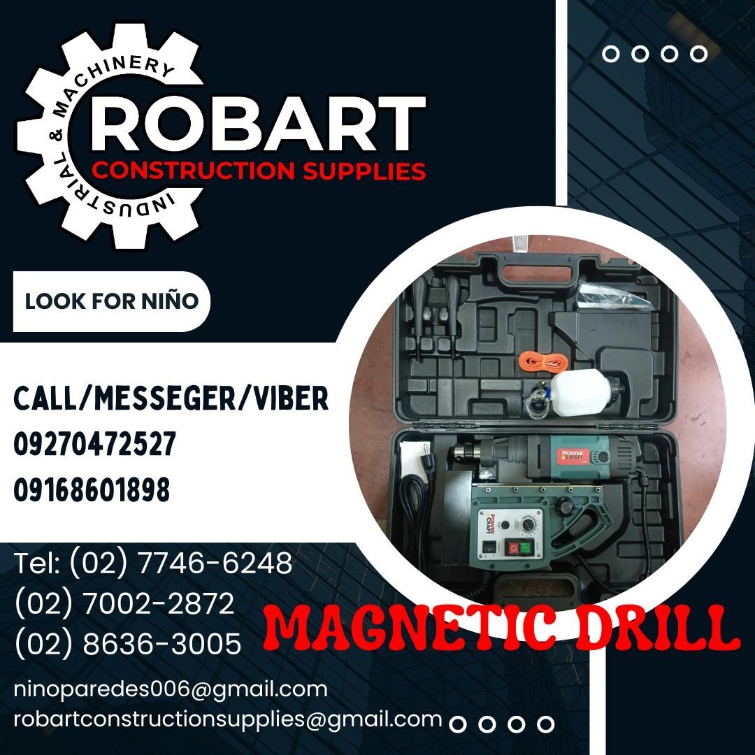 MAGNETIC DRILL (Category: Construction Tools & Equipment) located in Manila. Submitted by ninoparede24925 (Listing ID 1294454799, Image 1). Description: MAGNETIC DRILL 50mm 220v model: PCMD-50 brand: POWERCRAFT 1 unit - - FOR INQUIRES: 𝓟𝓵𝓮𝓪𝓼𝓮 𝓬𝓪𝓵𝓵 :09270472527 09168601898 Look for:Niño Paredes Tel: (02) 7746-6248 (02) 7002-2872 (02) 8636-3005 𝑴𝒂𝒏𝒊𝒍𝒂 𝑶𝒇𝒇𝒊𝒄𝒆: 1405 𝒀𝒖𝒔𝒆𝒄𝒐 𝒔𝒕 𝑺𝒕𝒂 𝑪𝒓𝒖𝒛. 𝑴𝒂𝒏𝒊𝒍𝒂 #RobartConstruc
