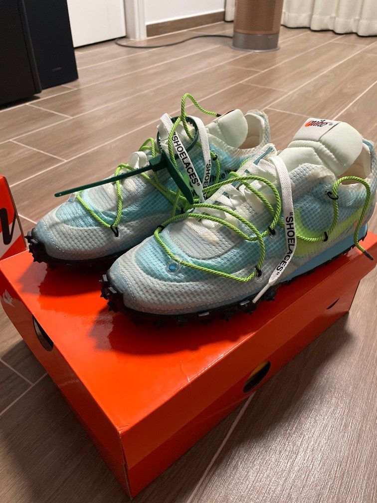 Nike Womens Waffle Racer Sp Off-White - Vivid Sky, 男裝, 鞋