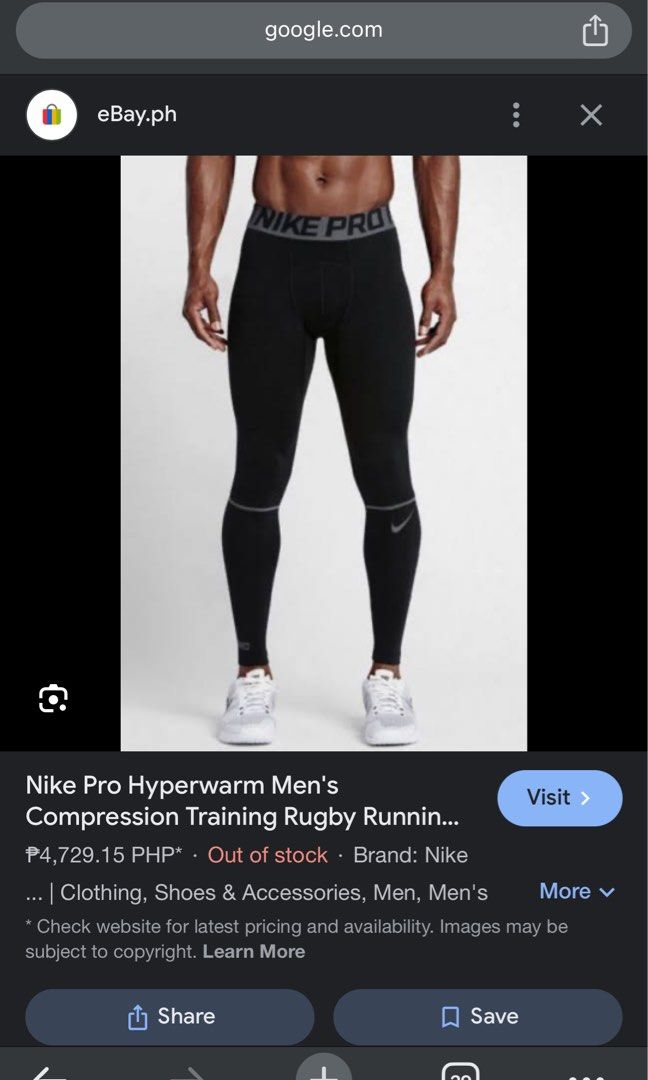 Nike Pro Hyperwarm Men's Compression Training Rugby Running Gym Tights 