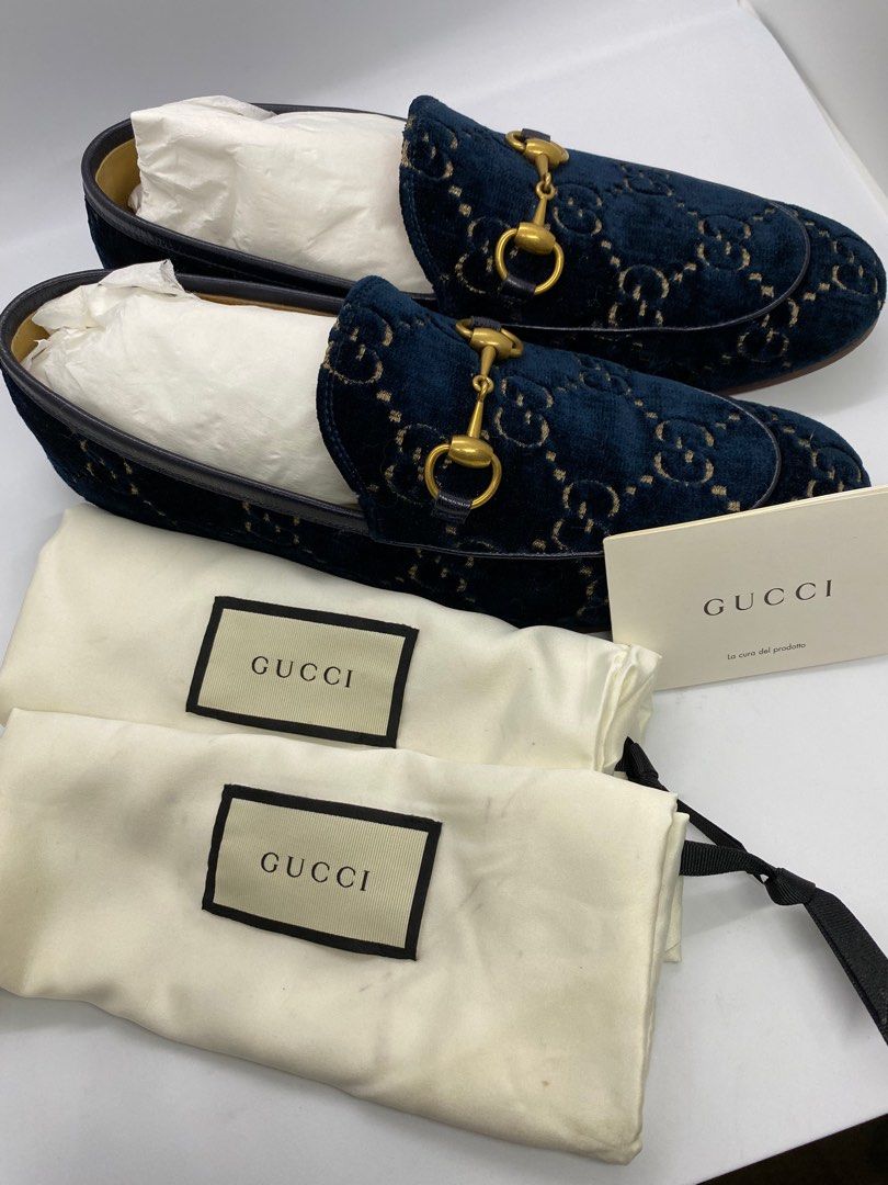 Gucci loafers velvet discount