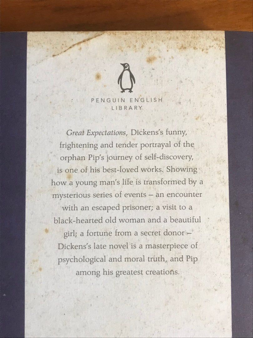 Penguin English Library Ed. Great Expectations (Category: Storybooks) located in Quezon City. Submitted by noelledg (Listing ID 1294451019, Image 2). Description: Charles Dickens Book is tarnished due to age. Purchased in 2016.